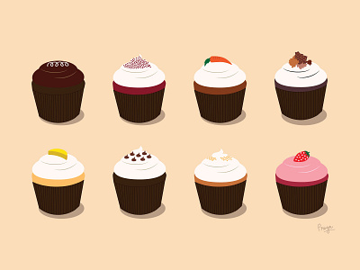 Cupcakes cake cupcakes design dessert flat illustration vector