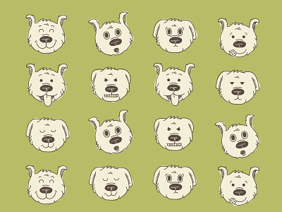 Puppy Expressions design dogs flat illustration pets puppy vector