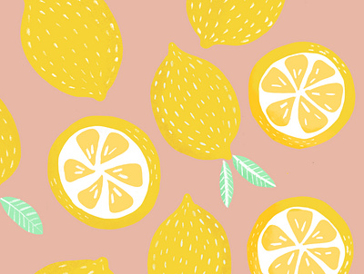 Lemon pattern design flat fresh illustration lemon lemonade pattern pink seamlesspattern vector yellow