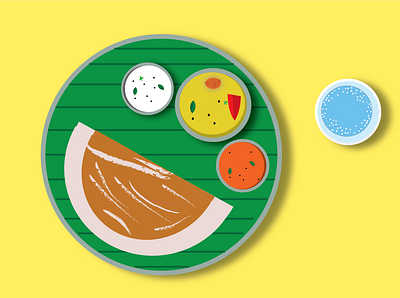 Indian Breakfast breakfast design digital dosa drawing illustration vector
