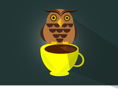 owl Coffee breakfast design drawing illustration karthick studios karthickyuvan vector