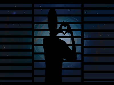 Moon and window karthickyuvan moon night nightlife peace silhouette vector vector art
