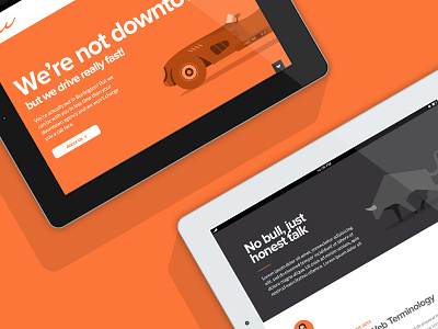 Thrillworks site mock up agency folio orange portfolio redesign website
