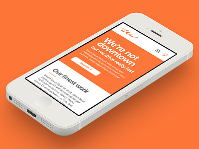 Thrillworks Mobile mock up agency folio mobile orange portfolio redesign website