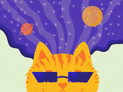 space cat adobe illustrator cat design drawing flat illustration space vector