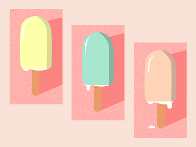 ice cream adobe illustrator blue color colorful colors colour colours design drawing flat ice cream icecream illustration pink pinky summer vector yellow