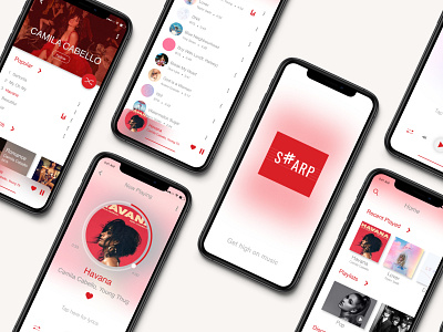 Sharp Music App Mockup