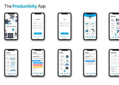 The Productivity App @daily ui @design adobe xd figma flutter iphone