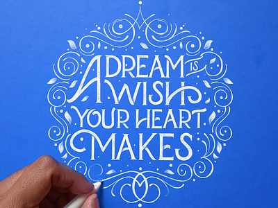 Hand-Lettering Piece art bluebackground customtypeface design designer dream dreaming dreamquote handlettering lettering letters