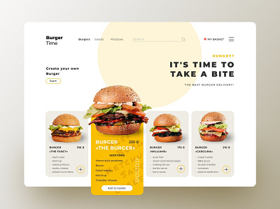 Burger Time web site branding design typography ui ux web website