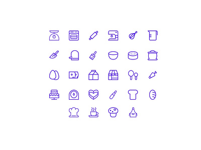 Cooking icons design iconset illustration ui vector