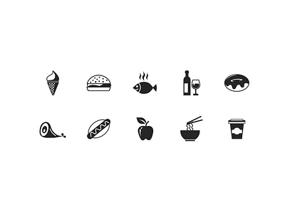 Food icons design icon design icon set iconography icons vector