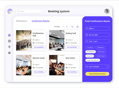 Conference room booking system booking booking app color design schedule typography ui ux web workplace
