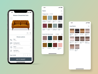 E-commerce app customizer app design color customize design e commerce mobile app ui ux
