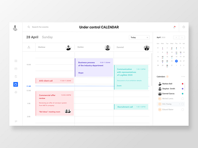 Calendar admin panel branding calendar color design managment planning typography ui ux web app web design