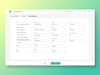 Admin panel admin panel create new e commerce inputs management ui ux web web app