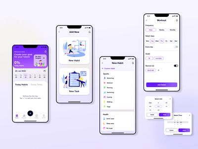 Habit tracking app android color design habit tracker illustration ios mobile app task tracker ui ux