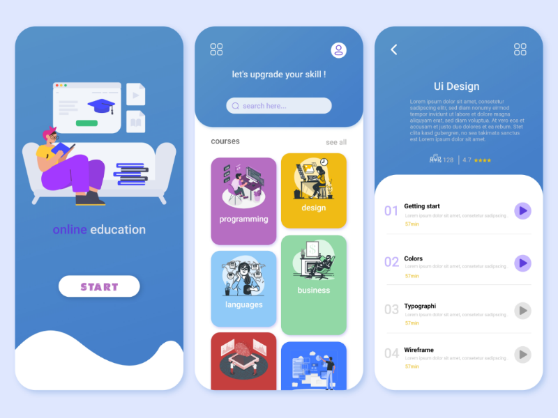 Online education app by Ali Zahedi on Dribbble