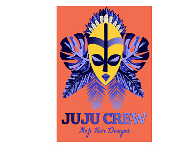 juju crew logo for an afrocentric fashion outfit branding design flat illustration vector