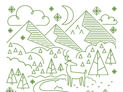 Grizzly Christmas Cover Dribbble adventure camping christmas deer illustration letterpress mountains outdoors print trees