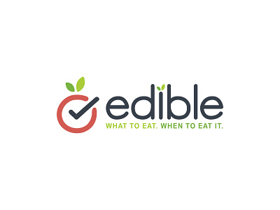 Edible app food fruit icon illustration logo meal planning tag line word mark