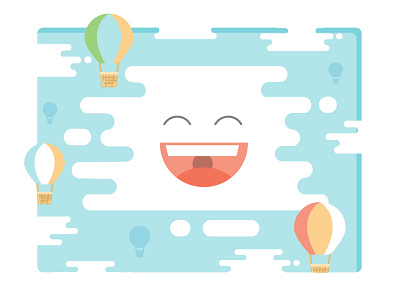 Cloudy the cloud. balloon cloud color flat happy illustration smile.