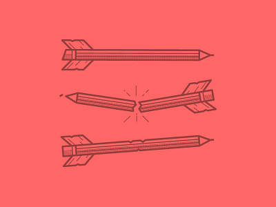 Yayuh!!! arrow coral icon illustration line pencil