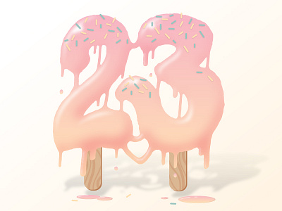 Delicious correction... 3d creative mornings ice cream illustration lettering pink sprankles type typography
