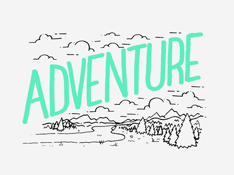 Dripping with Adventure adventure animation branding drip gif green grizzly lettering lockup outdoors sketch typography