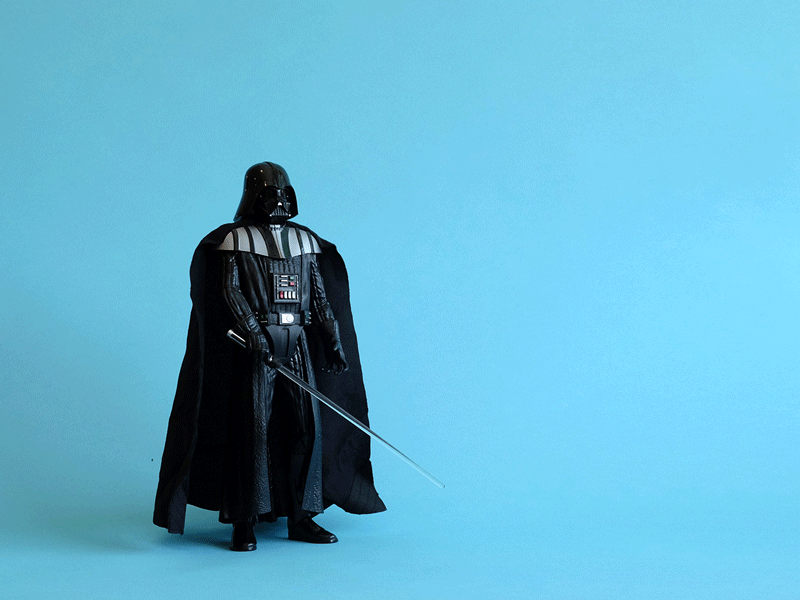 Vader doesn't give an F animation blue experiment gif star wars stop motion vader