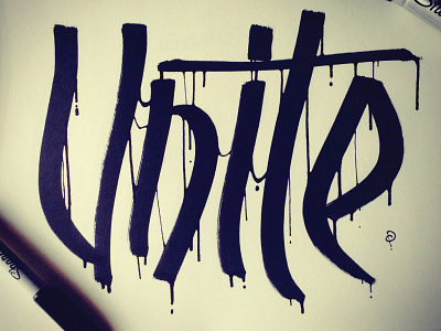 Unite graffiti hand lettering illustration lettering marker sharpie typography wip