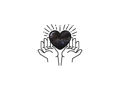 Star Power compassion giving hands heart icons illustration mercy space