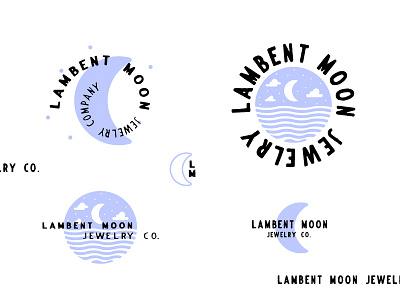 Lambent Moon brand identity illustration jewelry logo moon typography