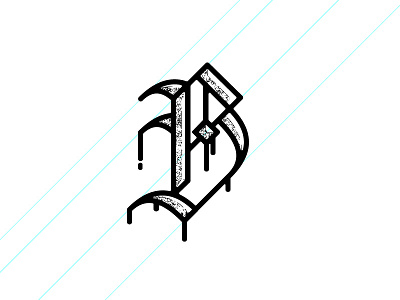 Black Letter B black black letter calligraphy drip fraktur letter b lettering line drawing texture type wip