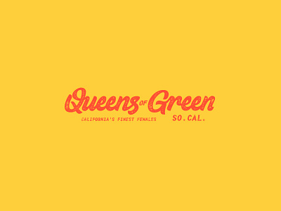 Queens of Green Script california cannabis green hand lettering leaf lettering queen script texture type word mark