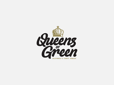 Queens of Green Final... I think brand identity california cannabis crown green hand lettering leaf lettering logo queen script word mark