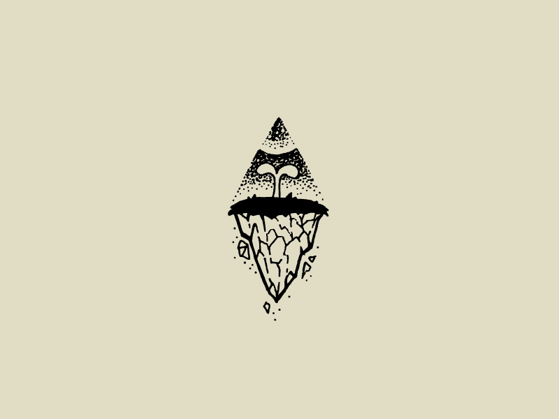 Space Sprout tattoo moon illustration icon hand drawn halftone earth wip live trace space rock plant