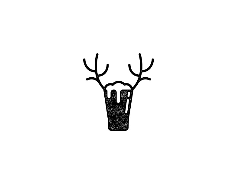 Craft Deer antlers texture logo brand identity illustration deer beer