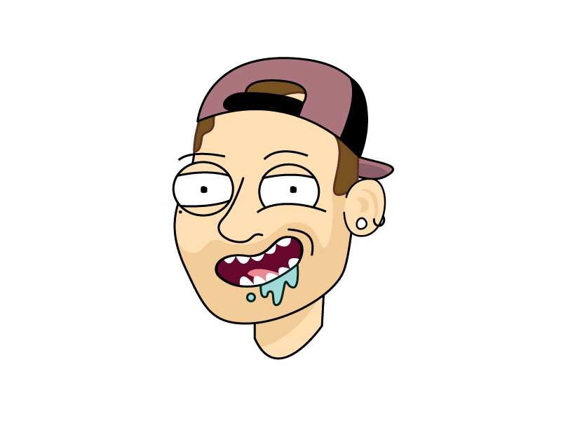Schwiffty paul amerson hat rick and morty person illustration