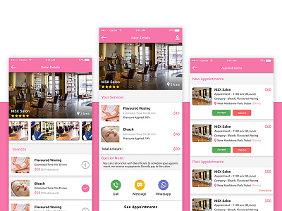Salon App UI Design