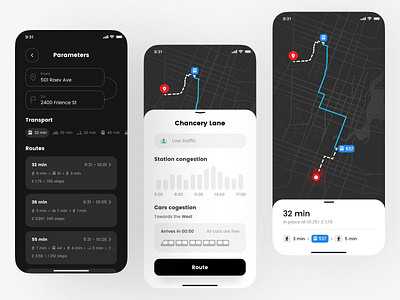 On-Demand Transportation App analytics app application delivery design map mobile navigation route statistic taxi traffic transport trip ui ux