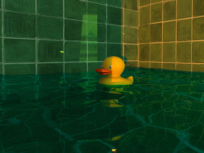 duck in the bathroom illustration