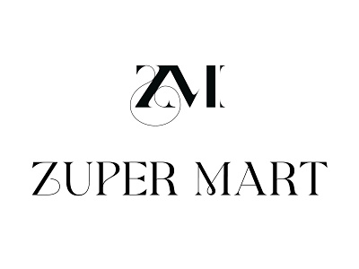 Zuper Mart Logo brand brand identity branding business clothing designer elegant famous fancy fashion glamor graphic design lettermark logo logomark logotype rich shop store wordmark