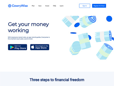 Cowrywise Landing Page Redesign.. design interaction design interface design ui design visual design web web design