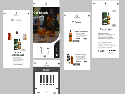 Mobile design of an whiskey brand#Johnnie Walker branding design minimal ui web