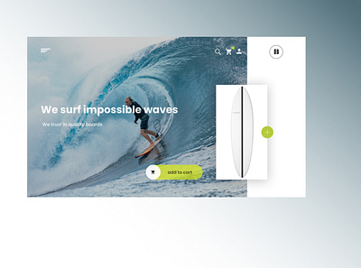 landing page for a surfing boards website