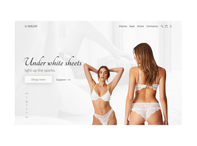 Second shot of U-wear minimal ui ux web design website