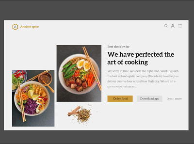 Ancient spice restaurant website design branding design illustration logo minimal ui ux web web design website