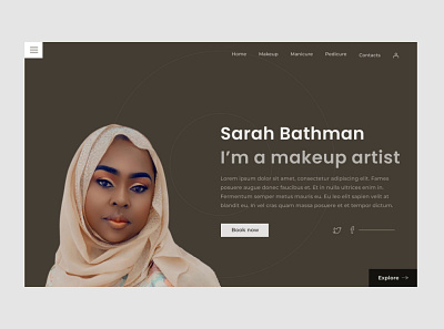 Makeup artist personal website design branding design illustration logo minimal ui ux web web design website
