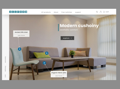 Allform landing page design. website design allform branding design minimal minimaldesign sofa sofawebsite ui uidesign uiux ux web web design website websitedesign
